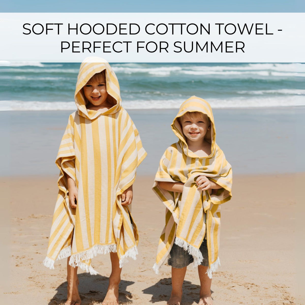 ZICOTO toddler poncho towel after bath, easy to wear.