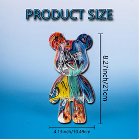 Zige Lily bear sculpture enhances office decor with bold color.