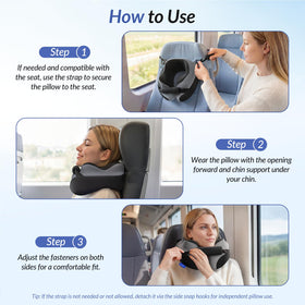 ZIKEE dual-hold neck pillow with adjustable Velcro strap for personalized fit.