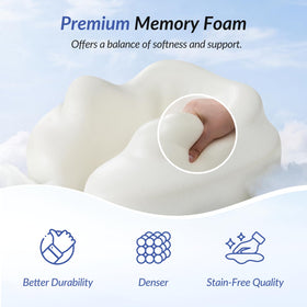 ZIKEE memory foam pillow contours to neck shape for comfortable rests.
