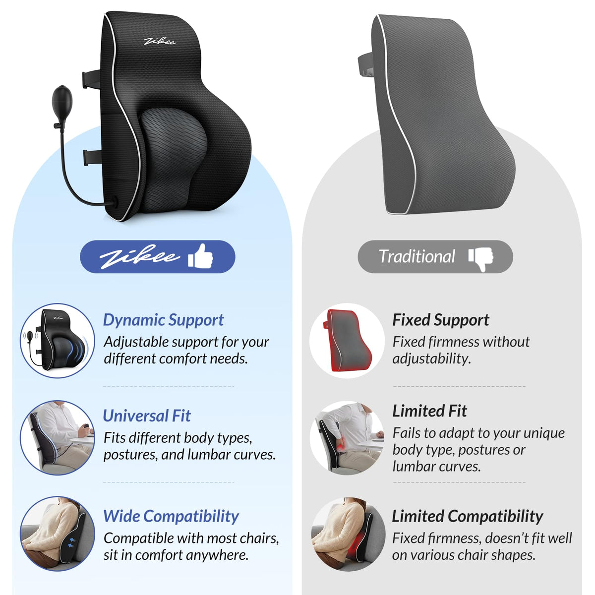 ZIKEE removable washable cover for easy daily cleaning