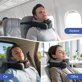 ZIKEE travel pillow with carrying case for portable comfort on the go.