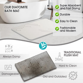 ZIKIBL minimalist stone bath mat enhances any bathroom style.
