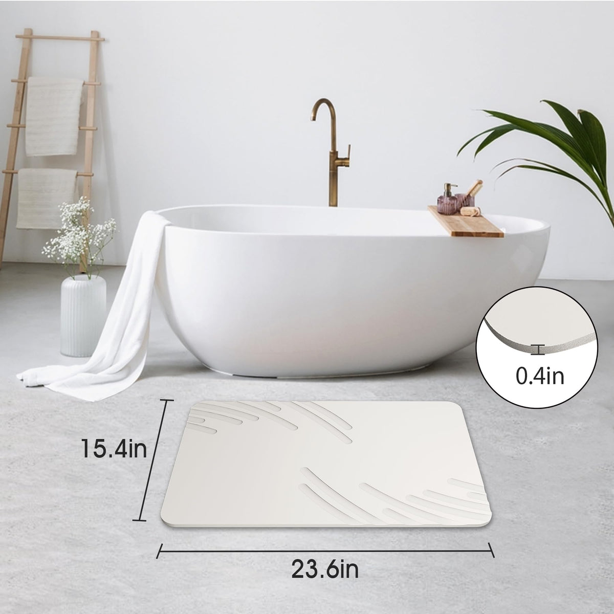 ZIKIBL shower mat demonstrates non-slip textured surface for safe stepping.
