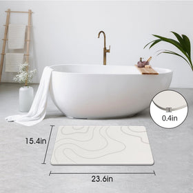 ZIKIBL stone bath mat with rubber anti-slip layer for secure placement