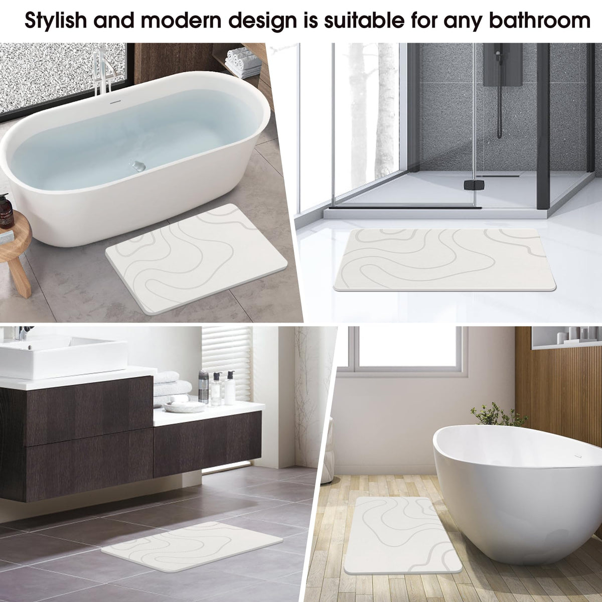 ZIKIBL stone bath mat is easy to rinse and wipe clean after use