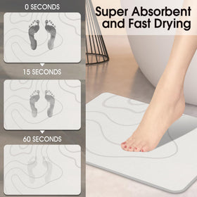 ZIKIBL stone bath mat textured non-slip surface enhances safety during showers