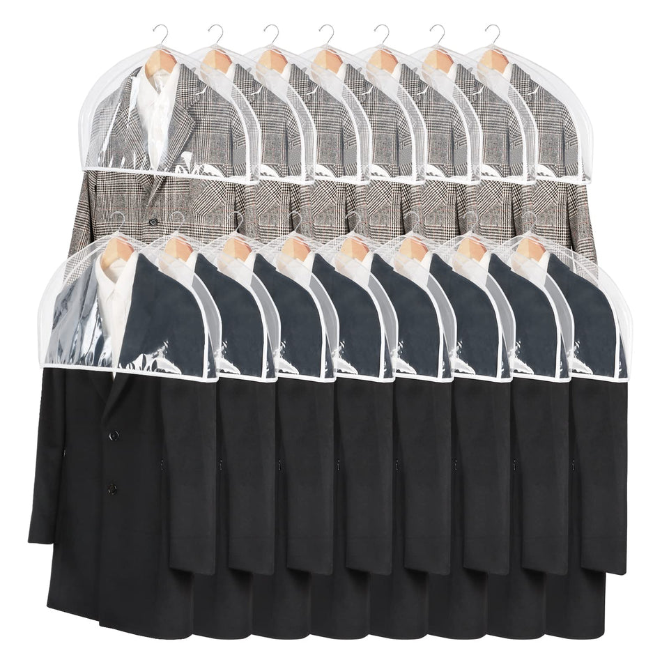 Zilink clear shoulder covers 15-set protects garments and keeps closet neat