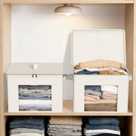 Zilink stackable storage bin with sturdy handles for easy transport.