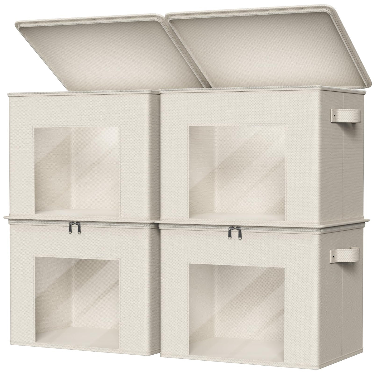 Zilink sweater storage bin with lid, easy stacking for space-saving closet organization.