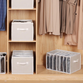 Zilink 3-pack beige wardrobe organizers suit closets and shelves