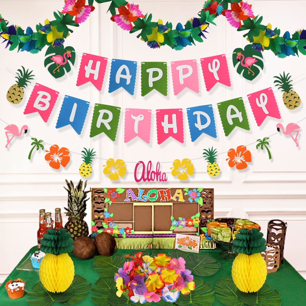 zilue flamingo and pineapple garland 1 pc whimsical tropical touch