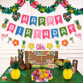 zilue flamingo and pineapple garland 1 pc whimsical tropical touch