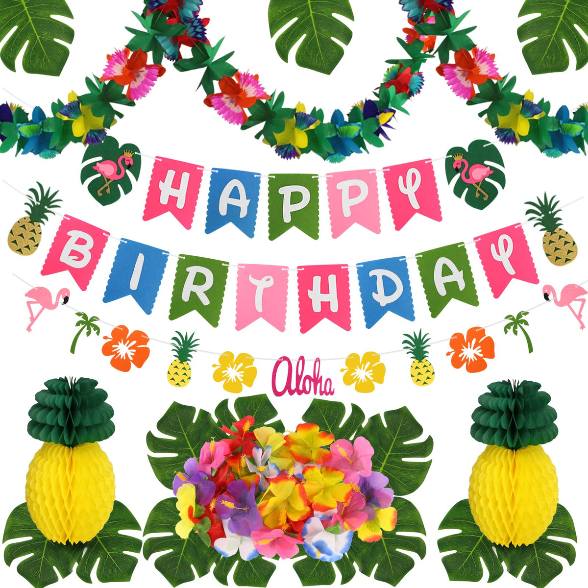 zilue tropical garland 9.8 ft colorful backdrop for party photos