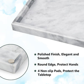 Zilukar marble tray bathroom vanity scene with daily essentials.