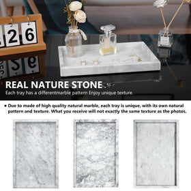Zilukar marble tray on kitchen counter for decor and items.