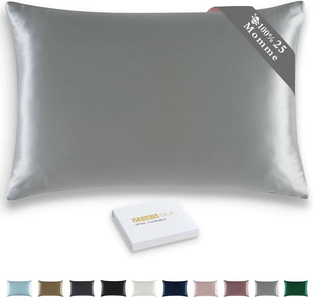 ZIMASILK 25 momme pillowcase close-up texture showing luxury softness
