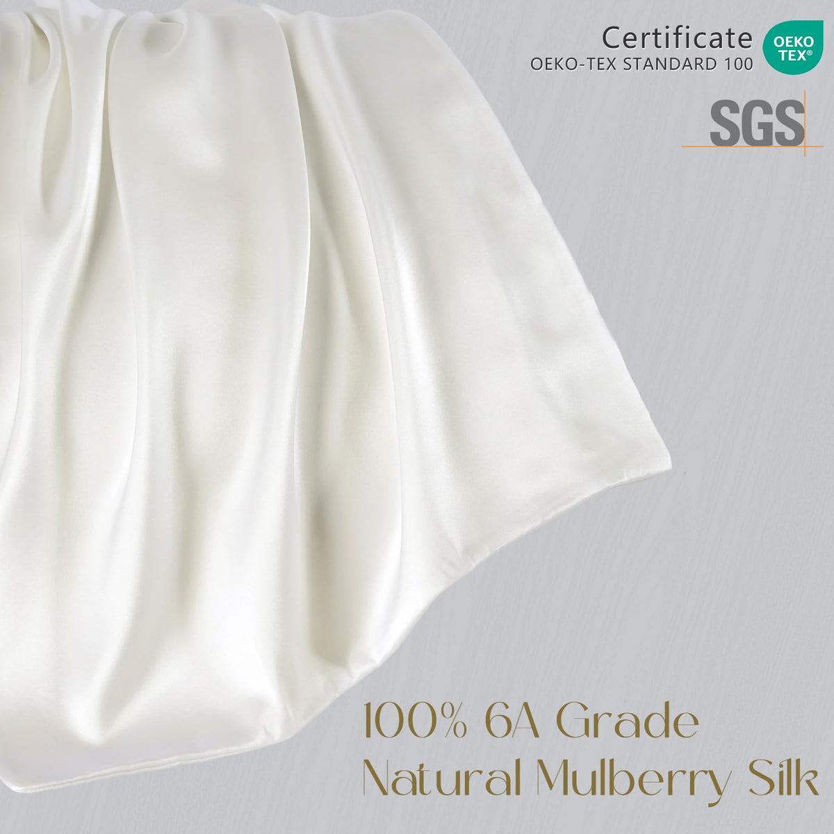 ZIMASILK 6A-grade mulberry silk close-up showing smooth fibers