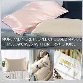 ZIMASILK anti-static low-friction silk helps minimize bed head and tangles.