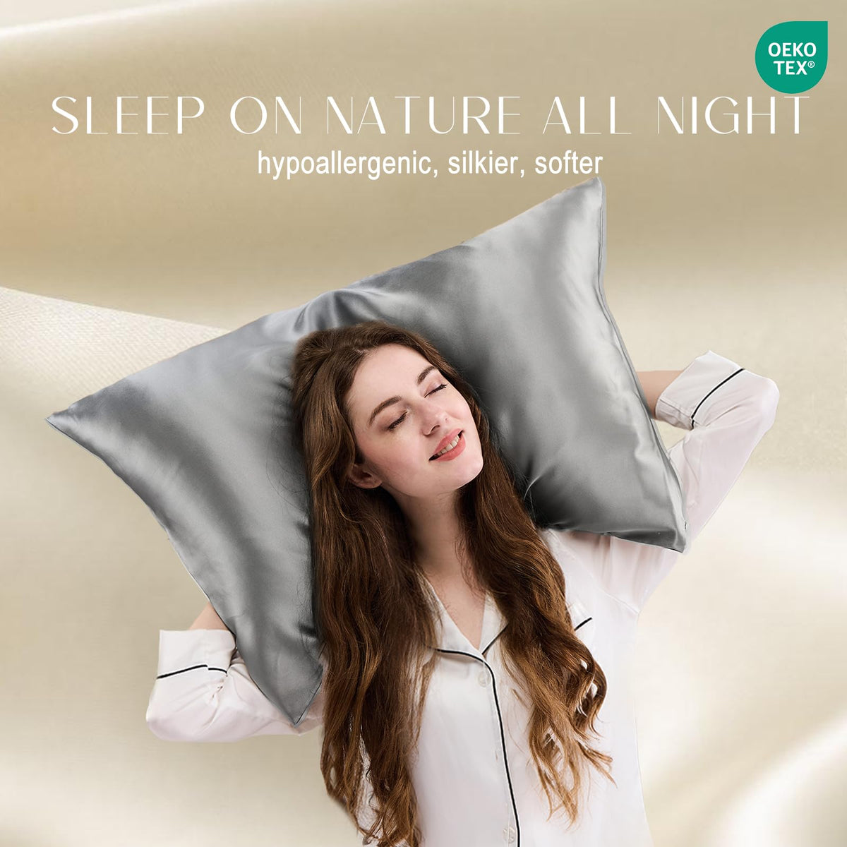 ZIMASILK hidden zip closure emphasizes secure, tidy pillow cover