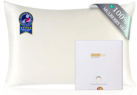 ZIMASILK hidden zipper ivory pillowcase for secure, smooth sleep