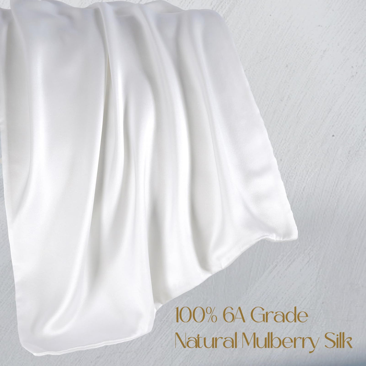 Close-up of ZIMASILK silk texture shows smooth, breathable fabric.