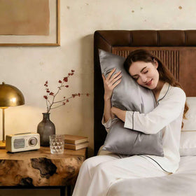 ZIMASILK pillow on bed setup demonstrating elegant sleep styling
