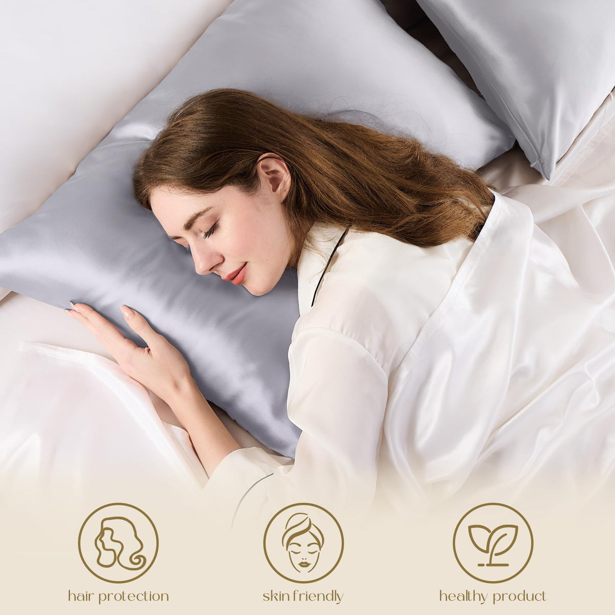 ZIMASILK 600 thread count silk pillowcase offers premium feel.