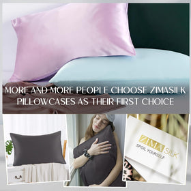 ZIMASILK anti-static silk reduces bedhead and tangling after sleep.