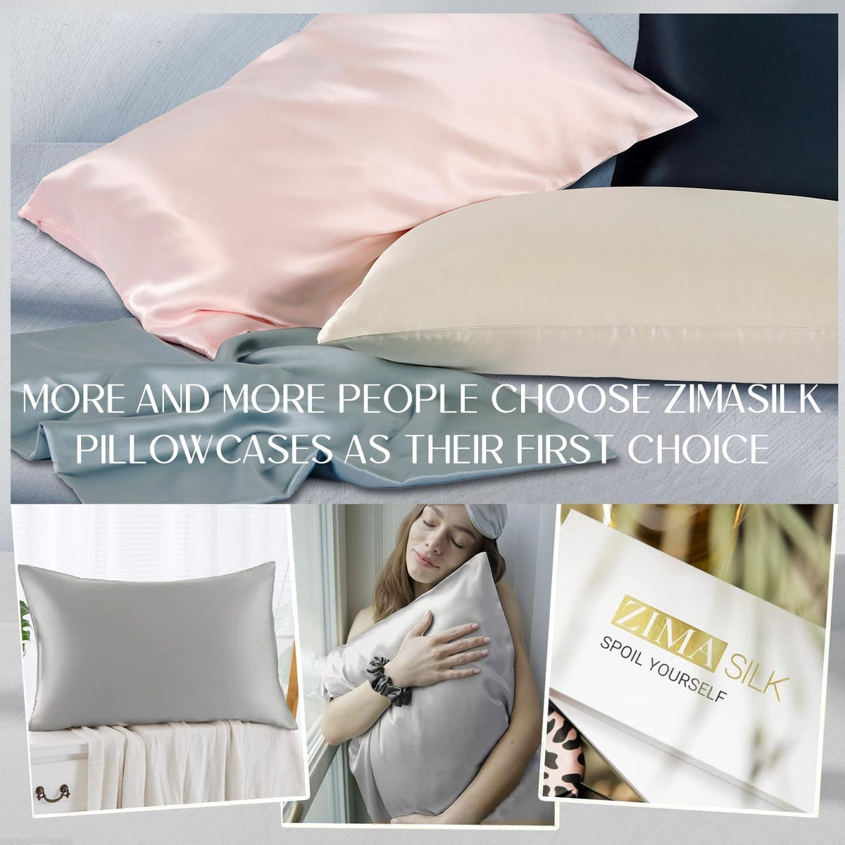 ZIMASILK anti-static pillowcase helps reduce frizz and static.