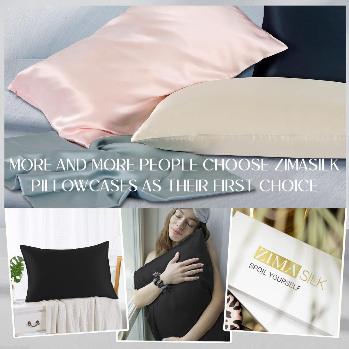 ZIMASILK silk pillowcase in vibrant color options for stylish bedrooms