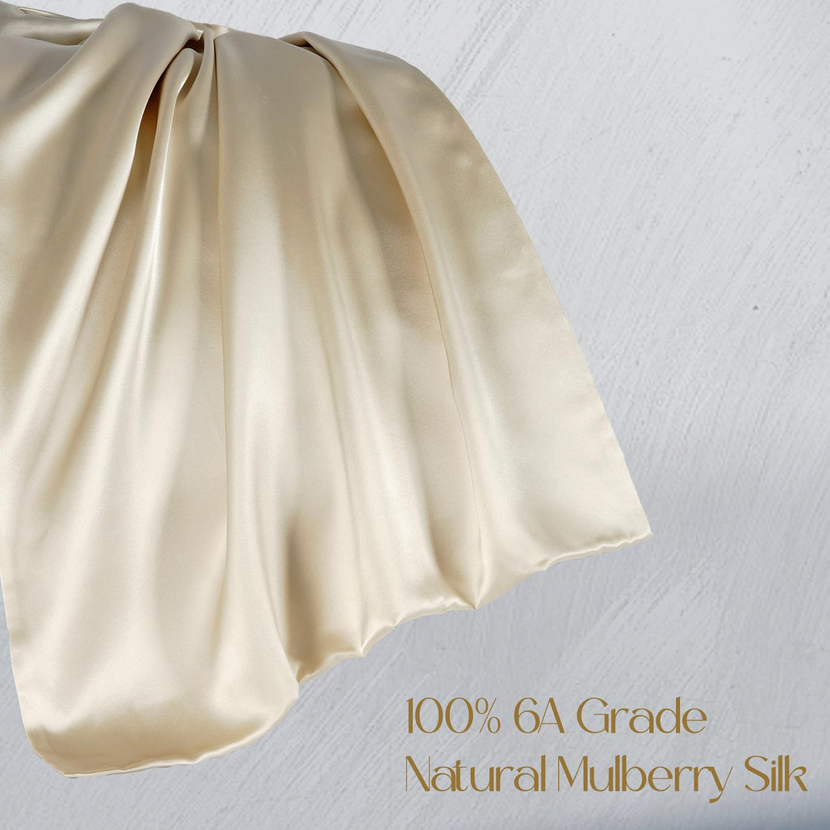 Close-up of ZIMASILK pillowcase double-sided silk for smooth sleep and hair protection.