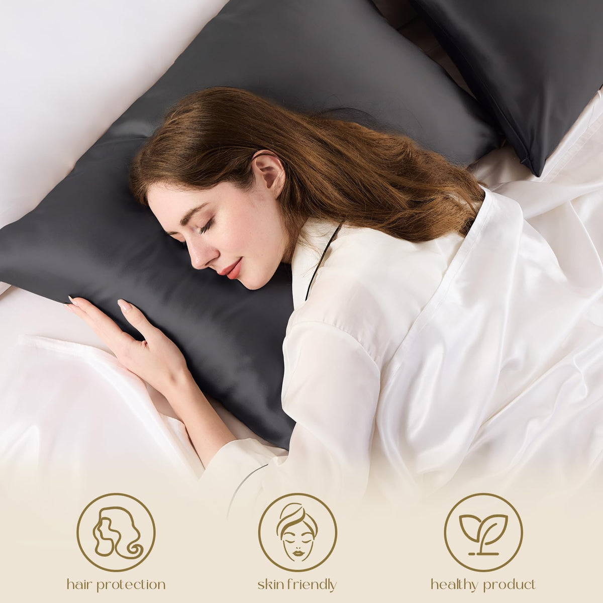ZIMASILK double-sided silk pillowcase offers versatile, even feel during sleep.