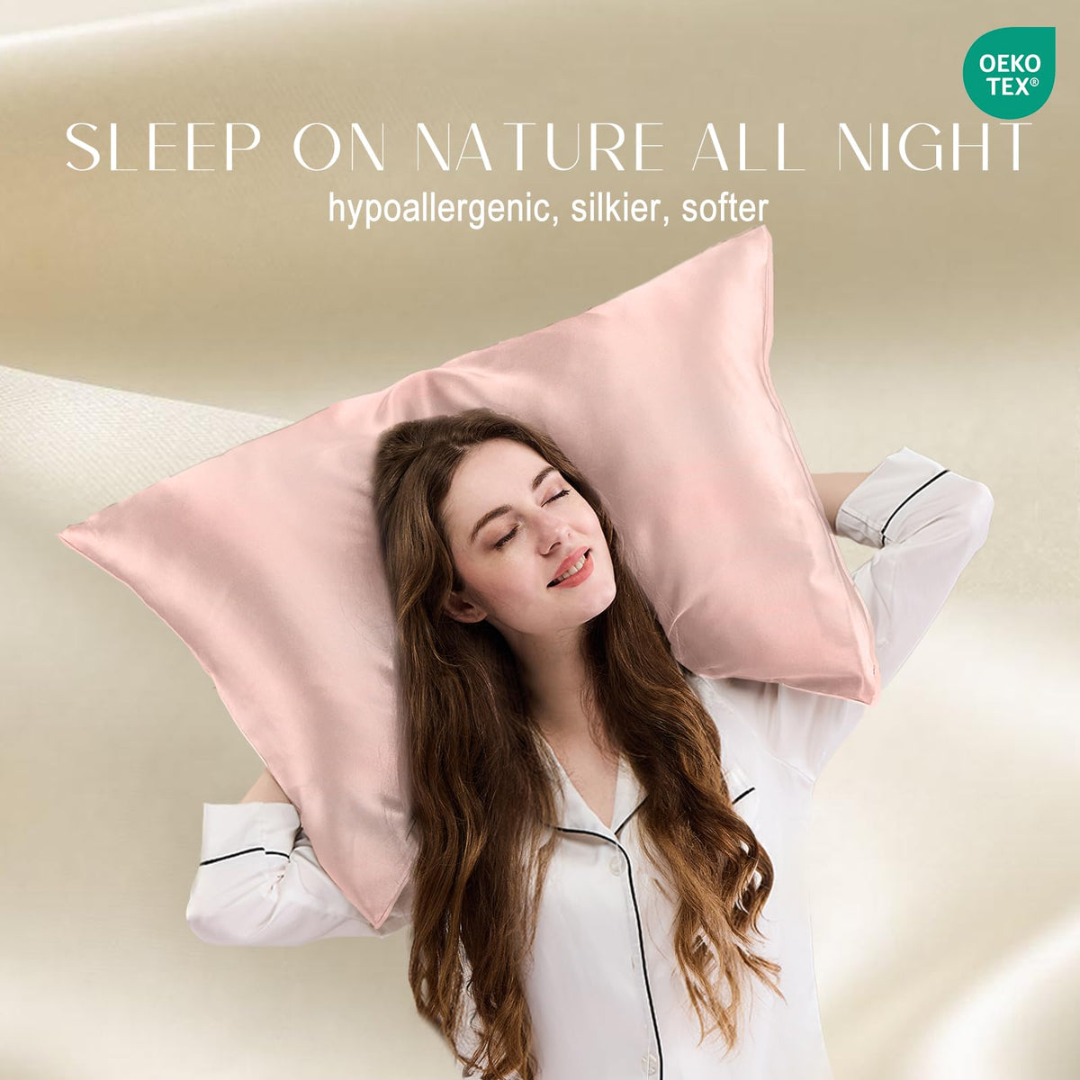 ZIMASILK double-sided silk panel highlighting reversible luxury for sleep comfort.