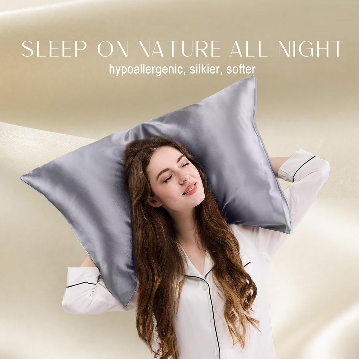 ZIMASILK pillowcase uses Grade 6A silk for durable softness.