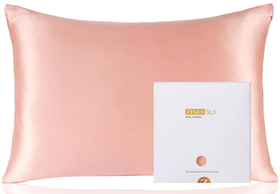 ZIMASILK coral pillowcase offering skin-friendly luxury and hair protection.