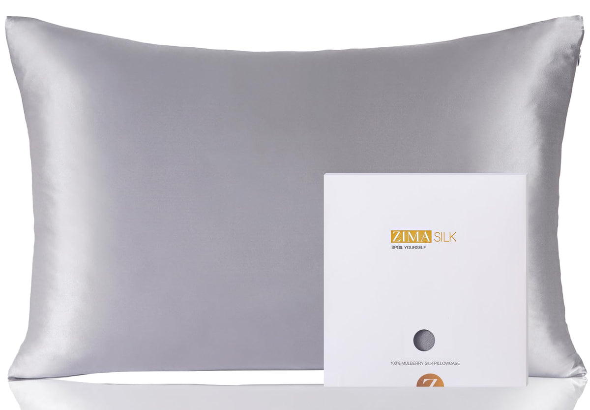 ZIMASILK pillowcase with hidden zipper for secure, smooth sleep.
