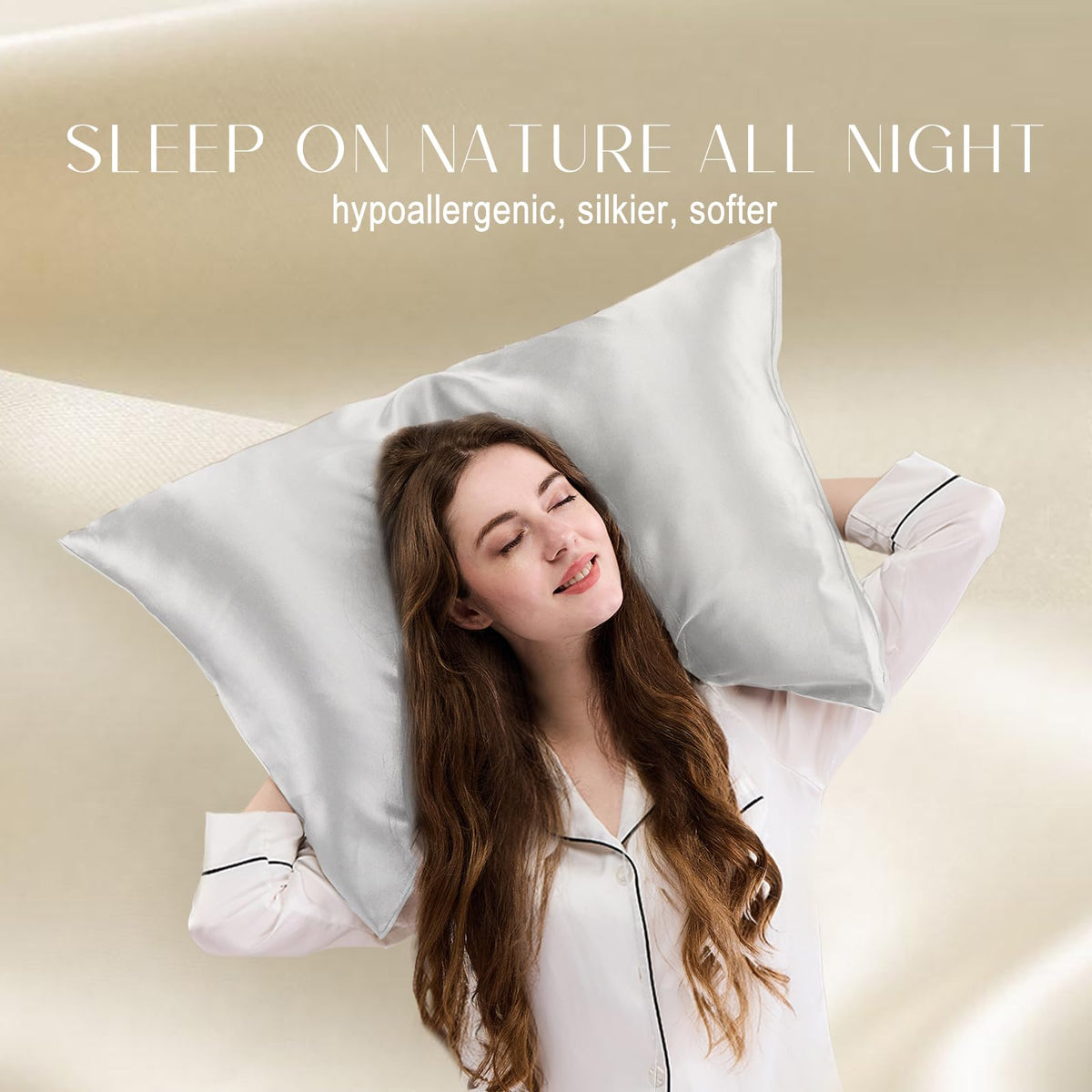 ZIMASILK pillowcase hidden zip keeps surface neat while sleeping