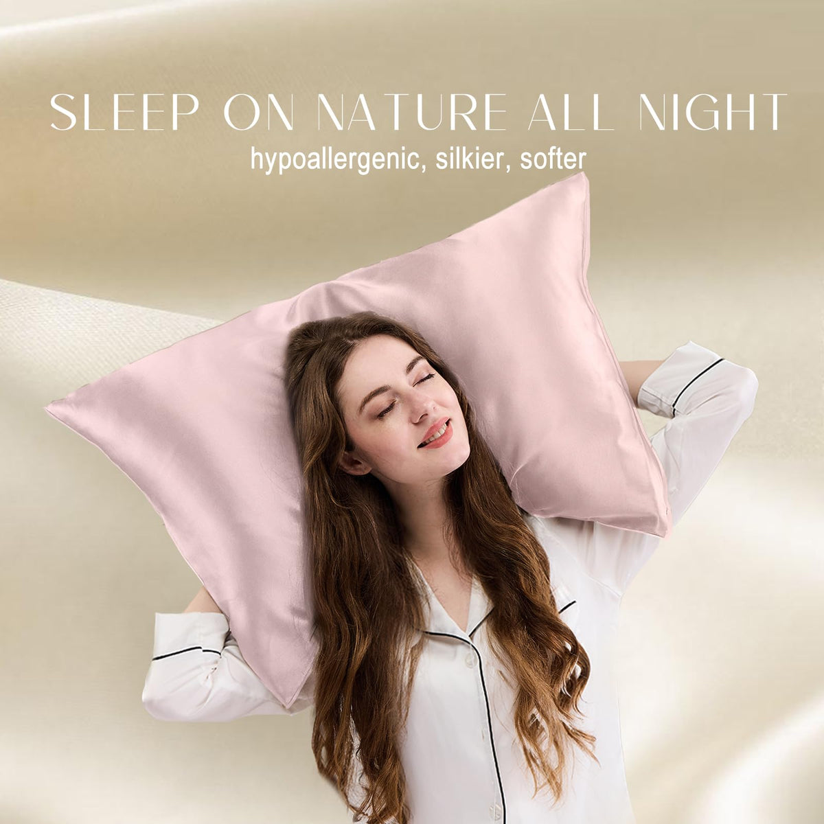 ZIMASILK hypoallergenic pillowcase supports sensitive skin and comfortable nights.