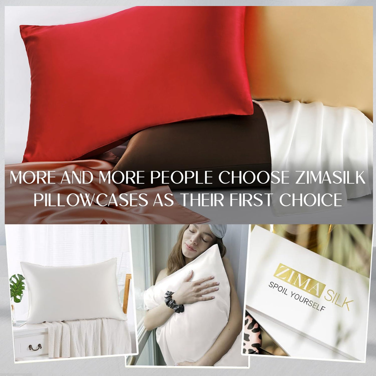 ZIMASILK hypoallergenic silk is ideal for sensitive skin and comfortable nights.