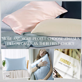 ZIMASILK hypoallergenic silk supports gentle hair and skin comfort.