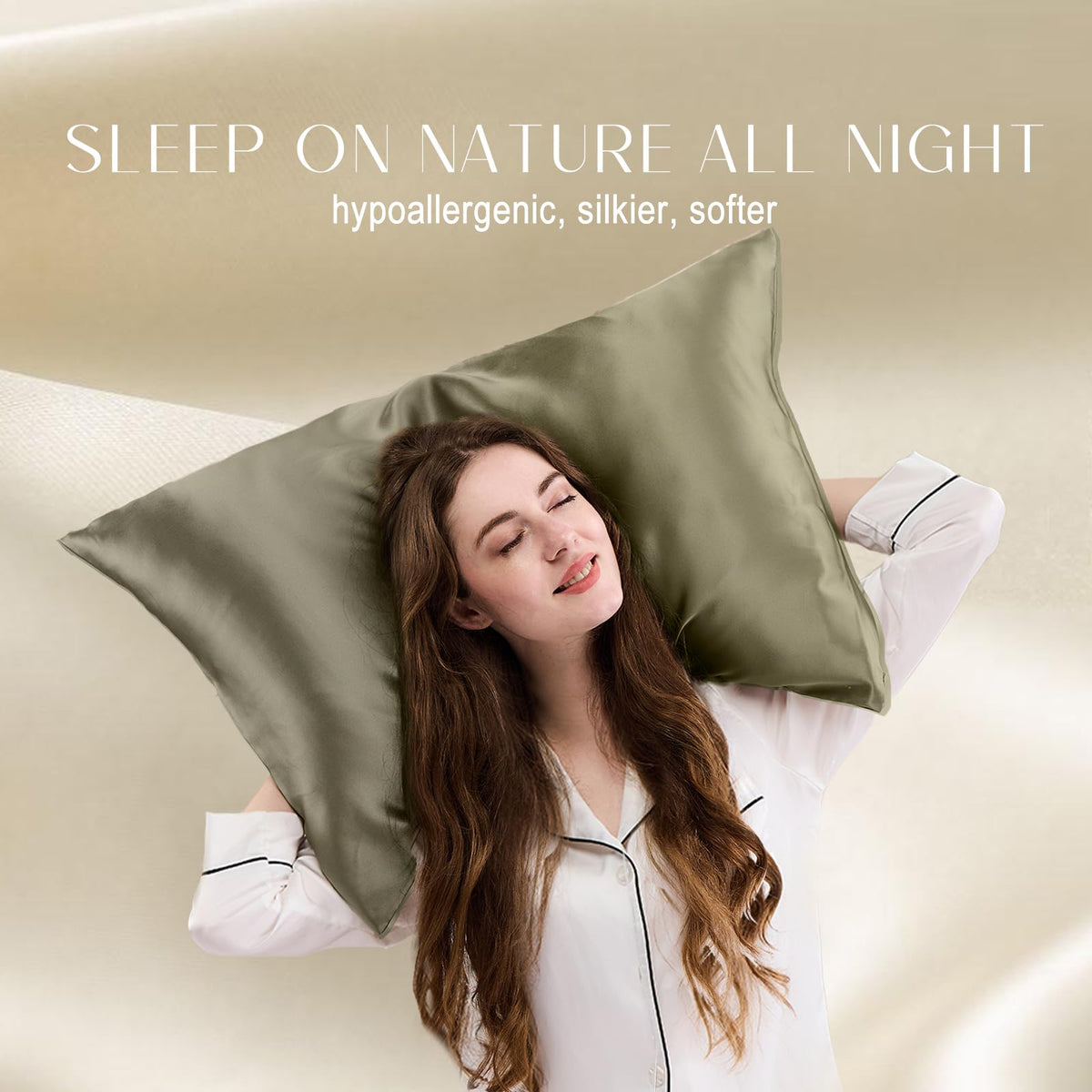 ZIMASILK pillowcase with hidden zipper keeps pillow secure overnight