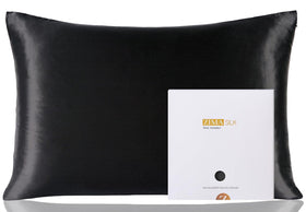 ZIMASILK queen size black pillowcase with hidden zipper for secure sleep
