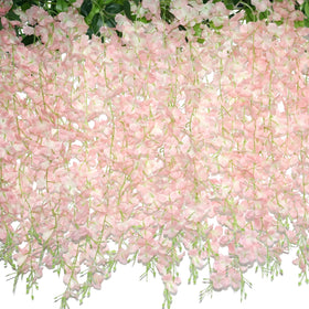 ZINHO pink wisteria hanging flowers add lush volume to arches and backdrops.