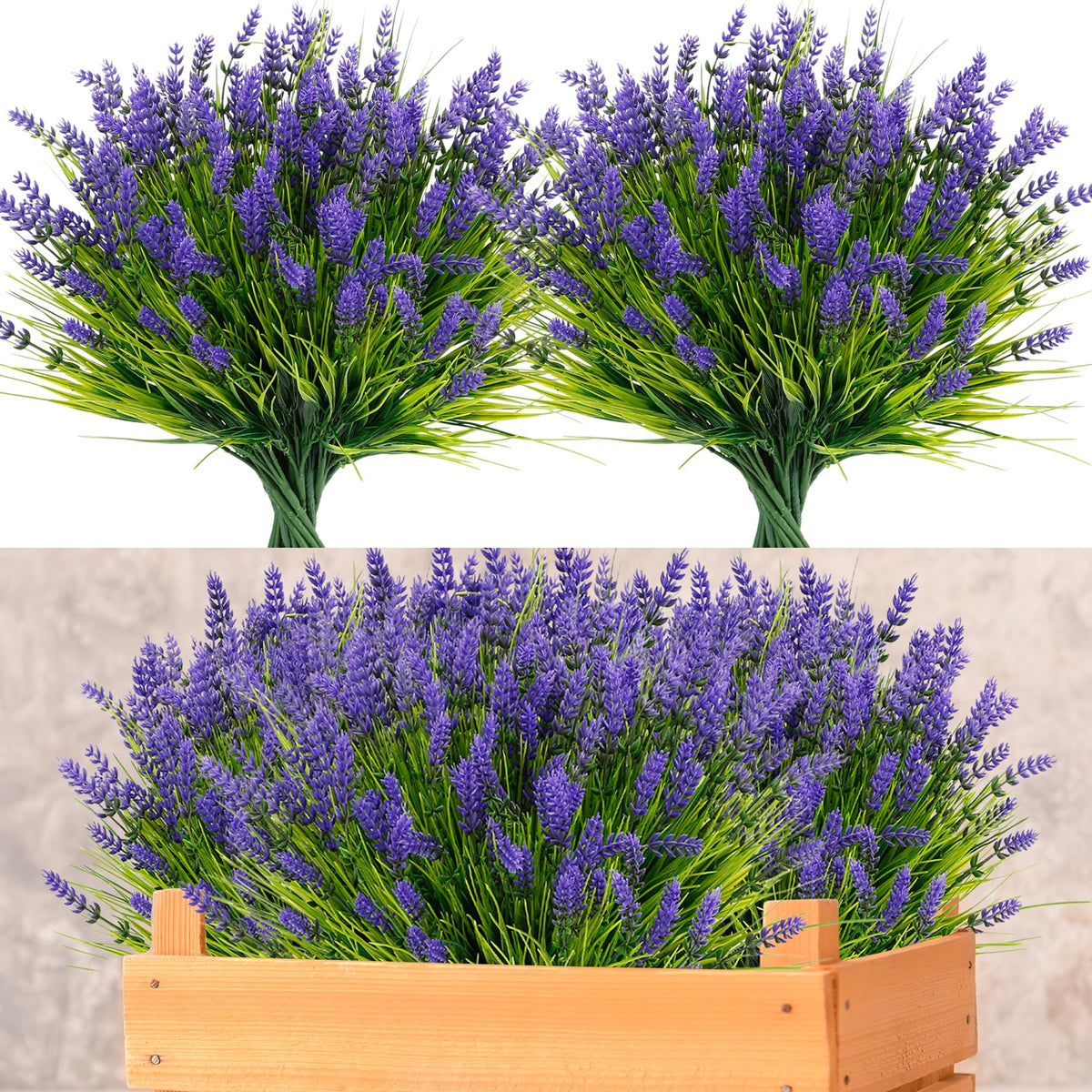 ZINHO artificial lavender bundles for outdoor décor with lifelike large heads.