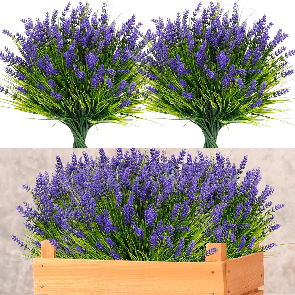 ZINHO artificial lavender bundles for outdoor décor with lifelike large heads.