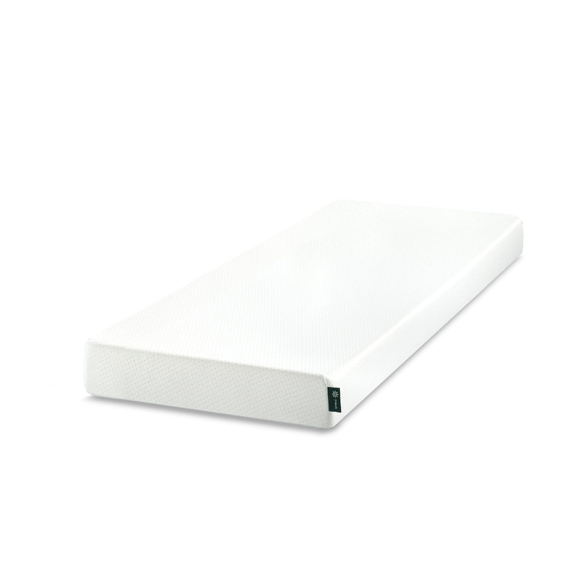 Zinus narrow twin mattress side view highlights compact design for youth spaces.