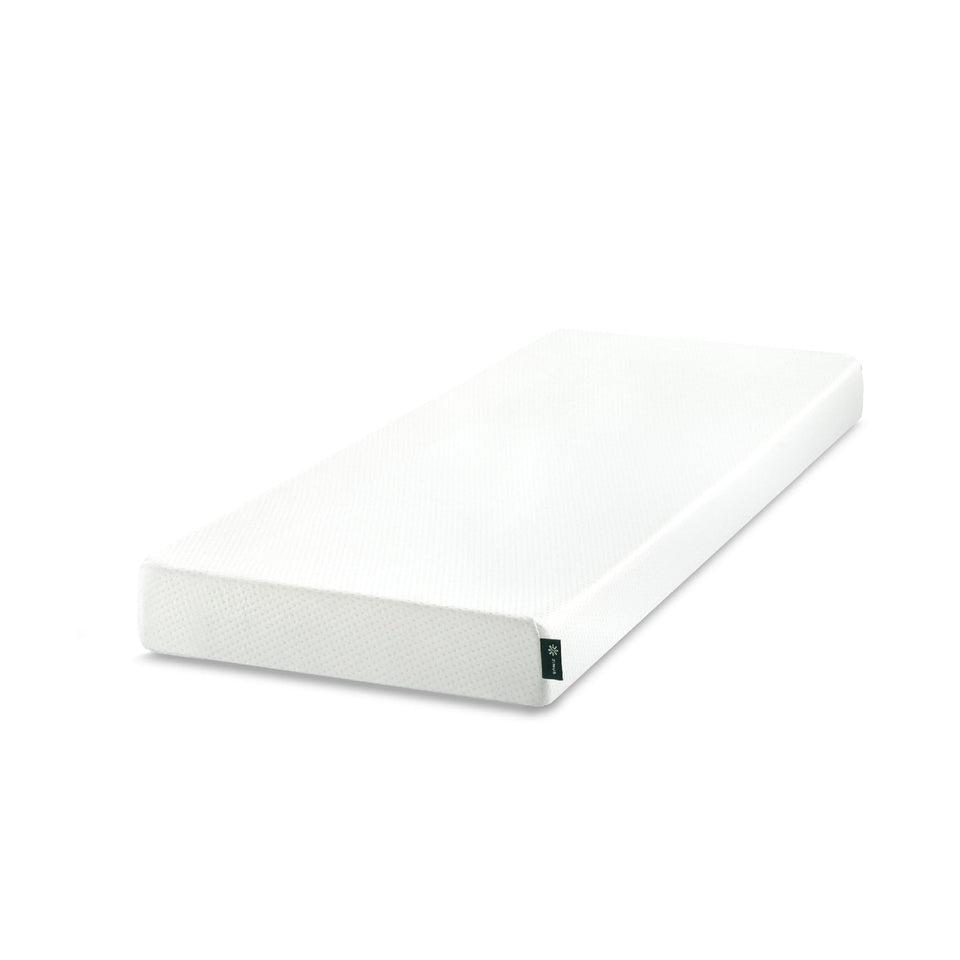 Zinus narrow twin mattress side view highlights compact design for youth spaces.