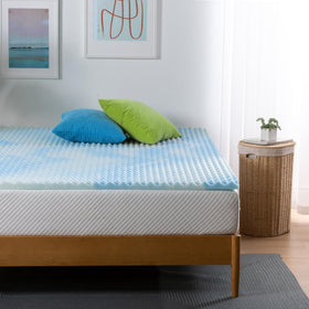 Zinus Swirl Gel Topper highlights airflow with Wave Dynamics for cooler sleep.