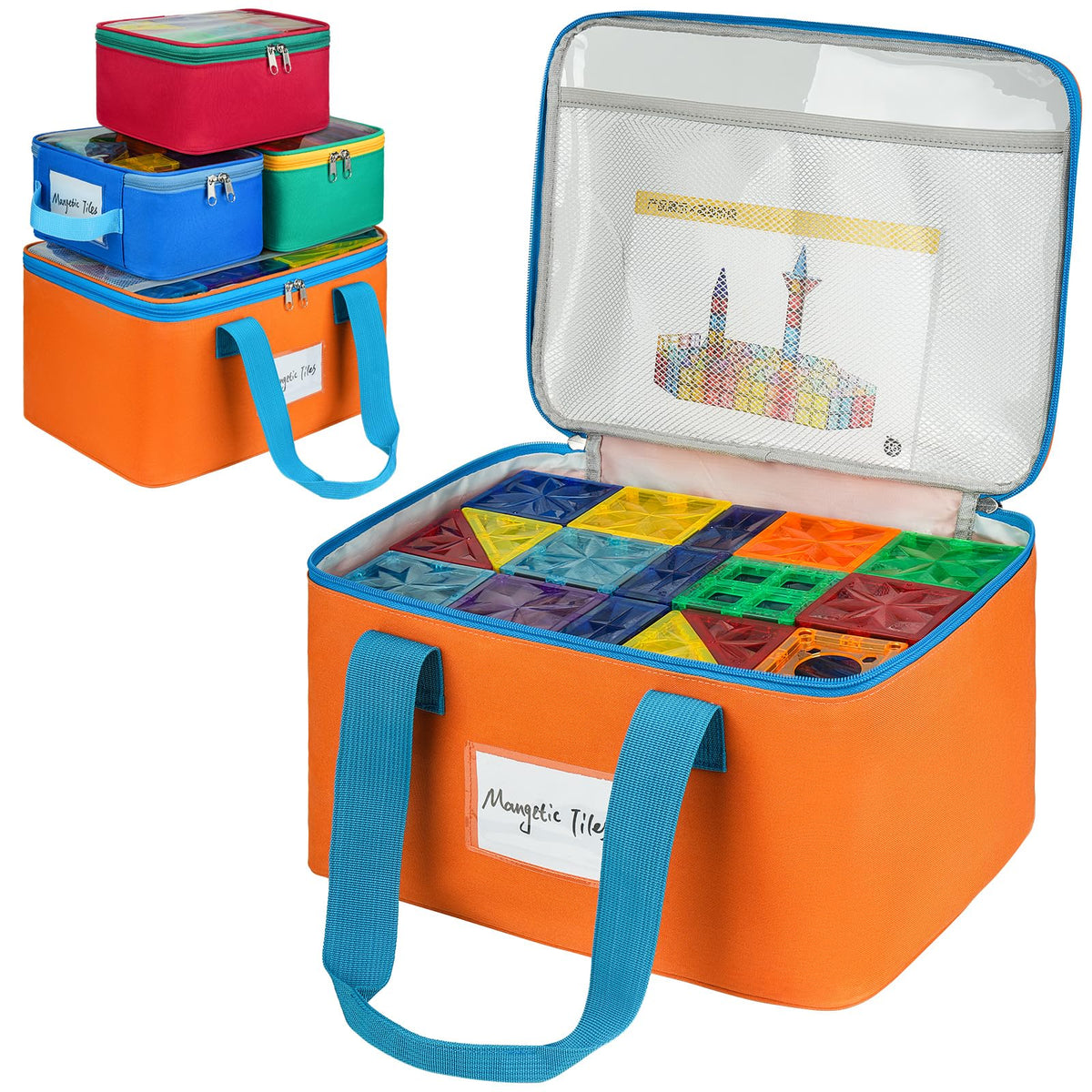 ZIOZERTT 4-pack bags for organized magnetic tiles storage.